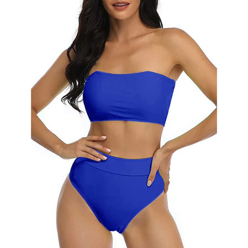 Bandeau Bikini Set Swimsuits With Shoulder Strap