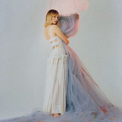 French retro white camisole backless pleated skirt with cinched waist and long style slimming dress