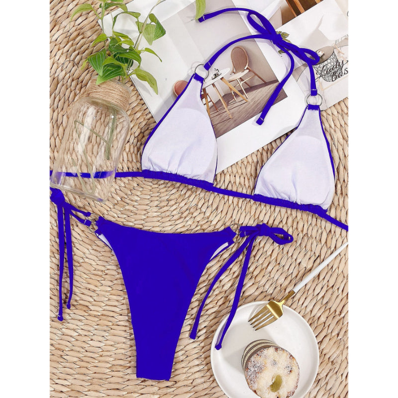 Conjunto de bikini cruzado para mujer