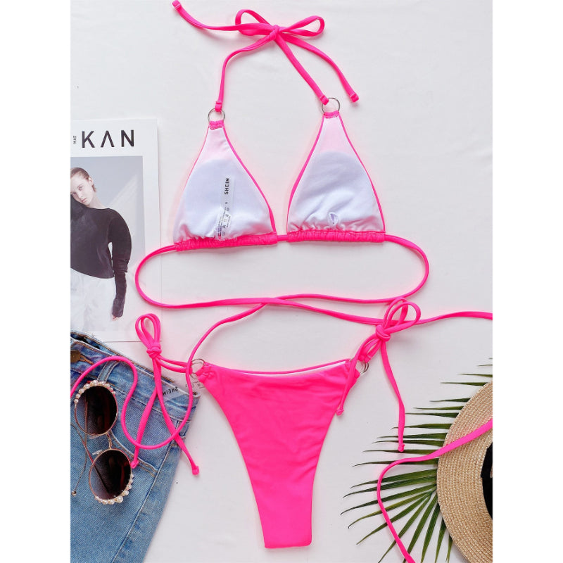 Conjunto de bikini cruzado para mujer