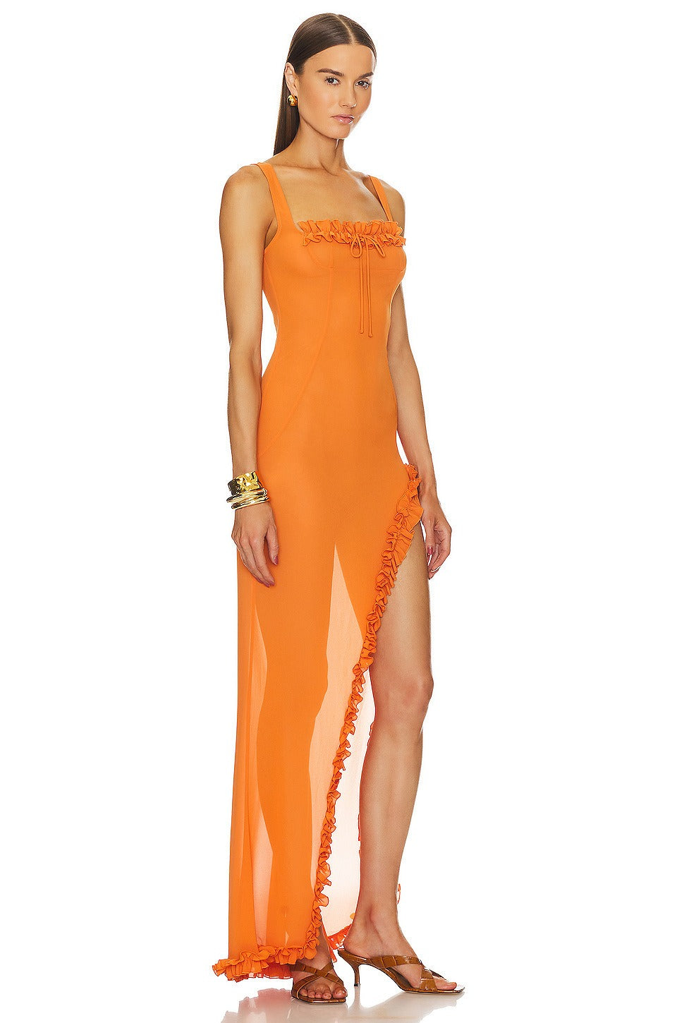 Irregular slit dress French dress banquet dress