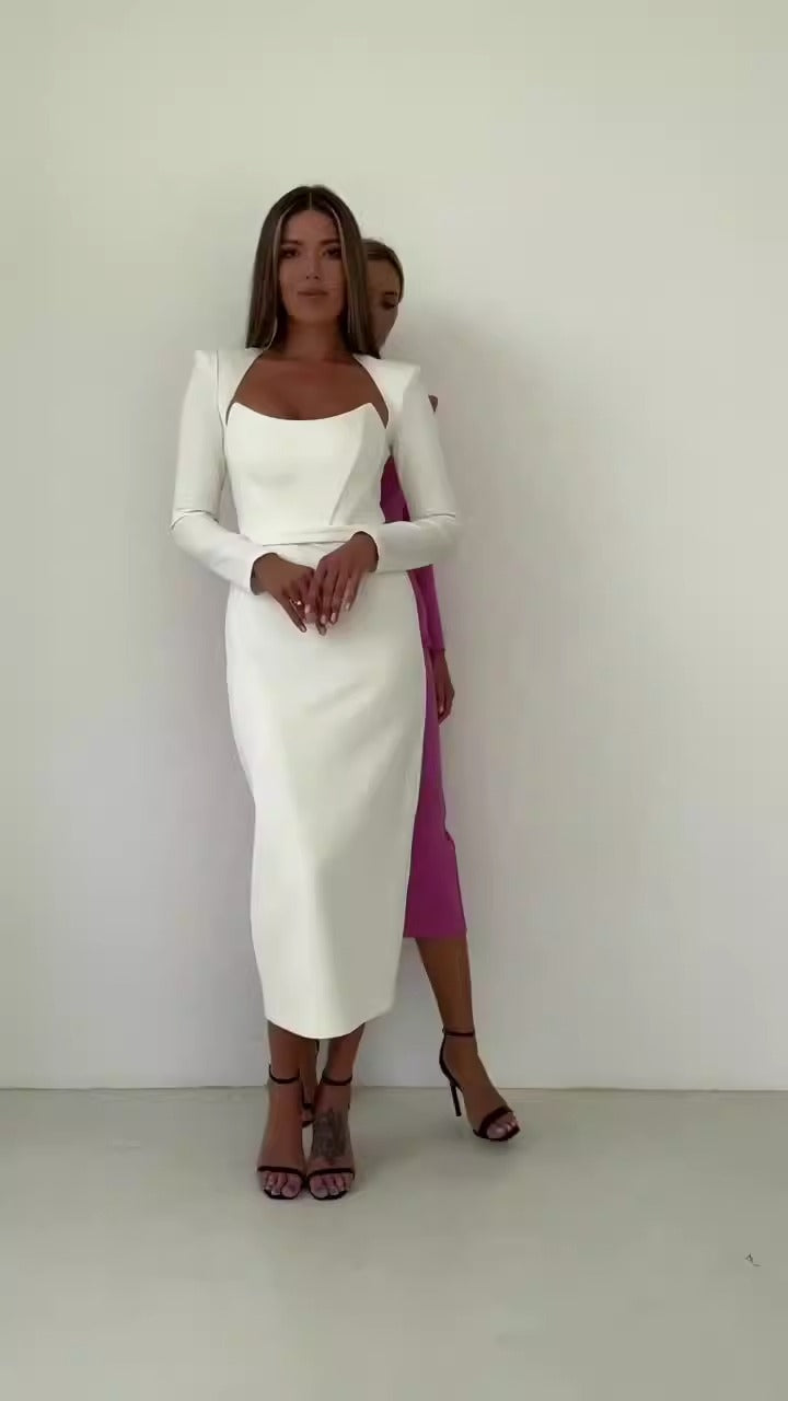 Beauty Sexy Temperament Simple Bandage Dress Long Dress