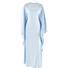 Dress, round neck, satin bat sleeve, loose fitting dress, sexy and long dress spring/summer
