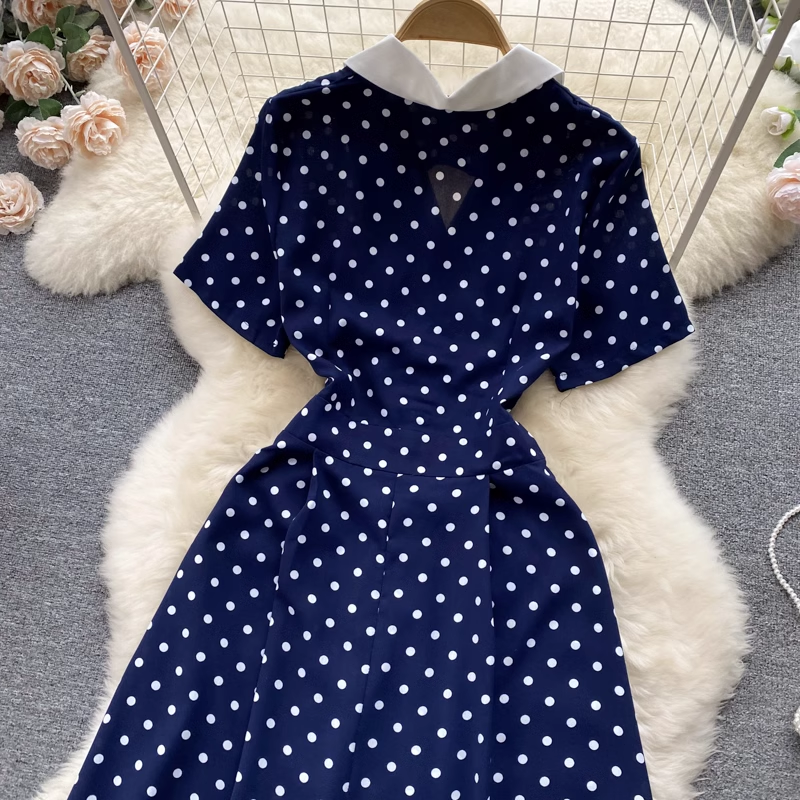 Polka Dot V-neck Summer Dress