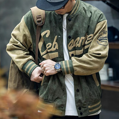 Chaqueta de béisbol de terciopelo de piel de ciervo