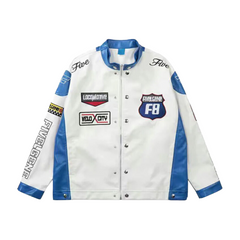 Chaqueta retro de cuello alto para motociclista de calle