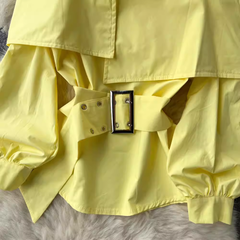 puff sleeve open back blouses