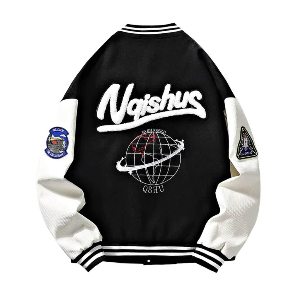Chaqueta vintage de lana con bordado de toalla