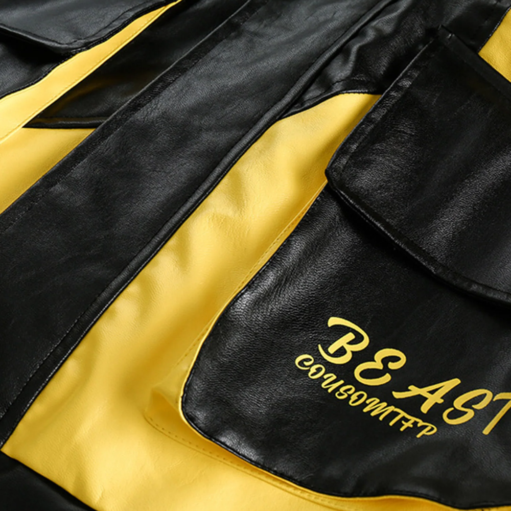 Chaqueta con letras de patchwork