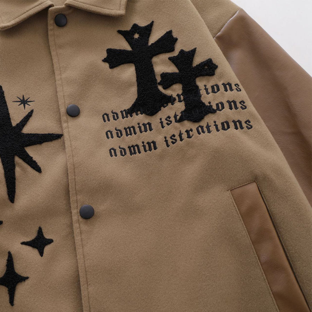 Chaqueta vintage con bordados de cruz