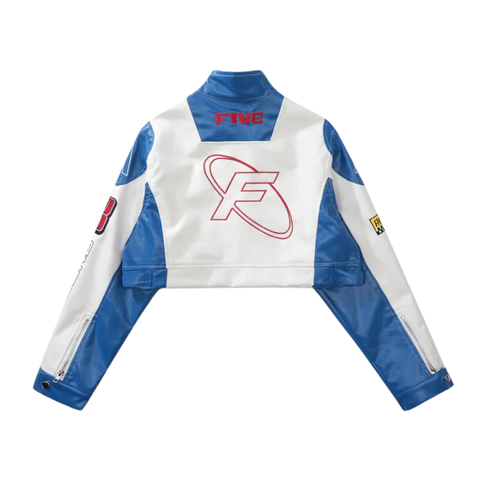 Badge Leather Racing Jacket