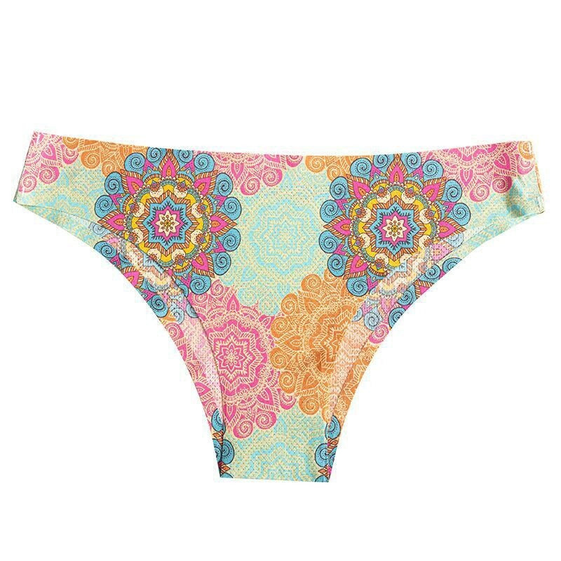 Printed Low-waist Seamless Nylon Panty