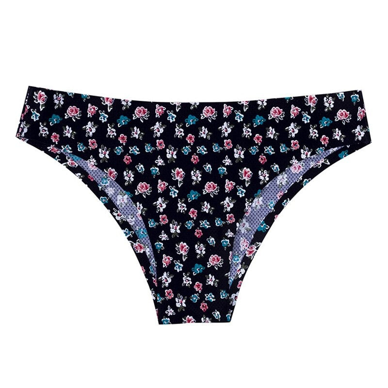 Printed Low-waist Seamless Nylon Panty