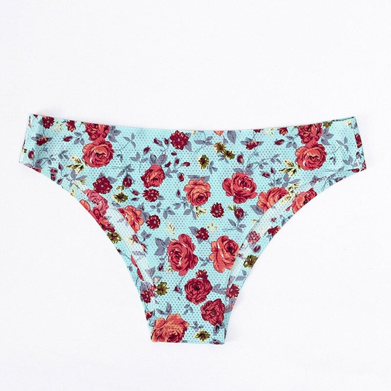 Printed Low-waist Seamless Nylon Panty