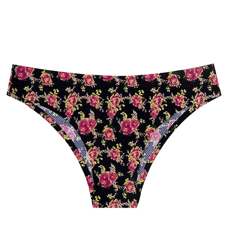 Printed Low-waist Seamless Nylon Panty