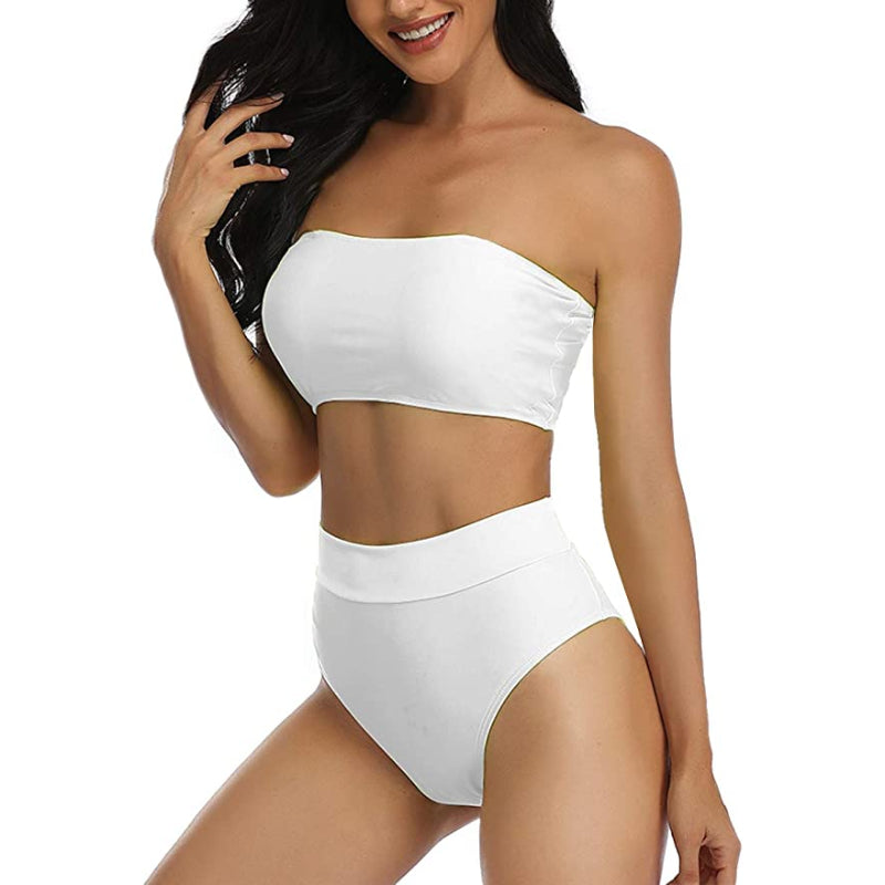 Bandeau Bikini Set Swimsuits With Shoulder Strap