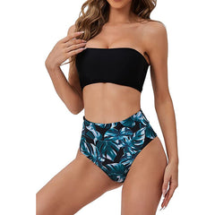 Bandeau Bikini Set Swimsuits With Shoulder Strap