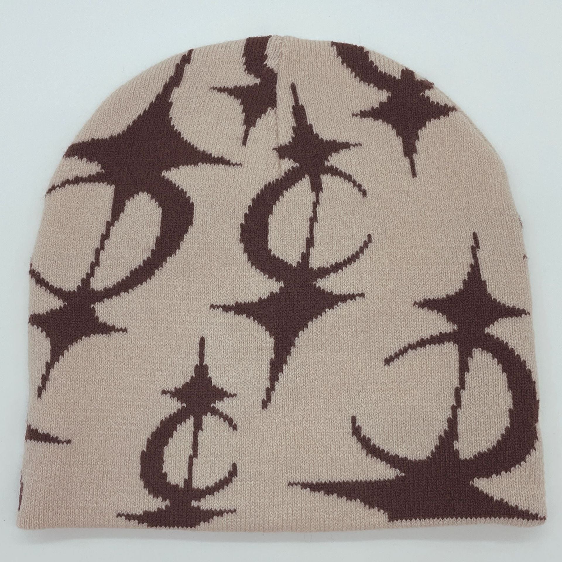 Gorro de punto en jacquard con estrella de cinco puntas