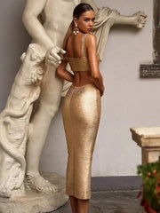 sexy hot stamping banquet party dress with bandage dress