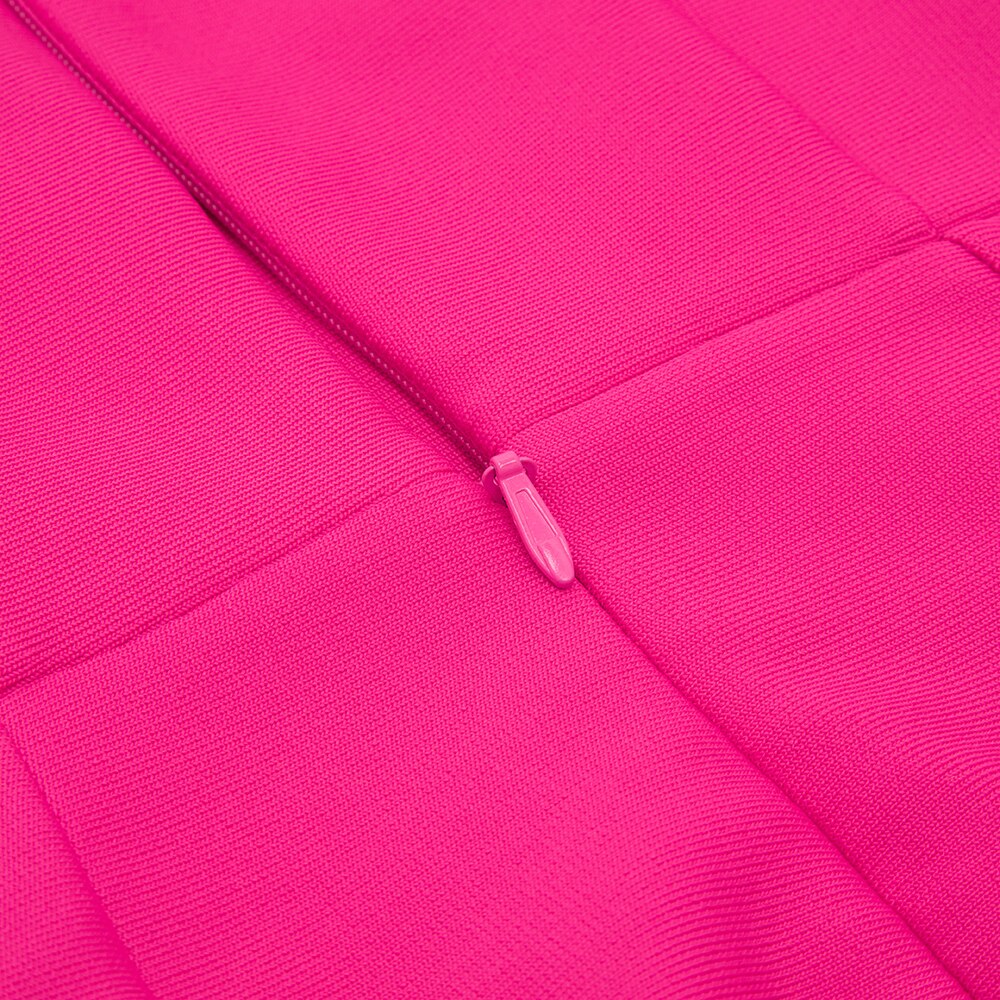 Chic Dresses Women Sexy Square Collar Hot Pink Slip Mini Dress Celebrity Party Club Bandage Dress