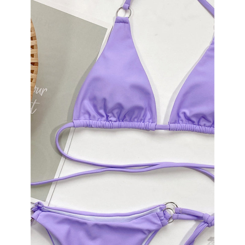 Conjunto de bikini cruzado para mujer