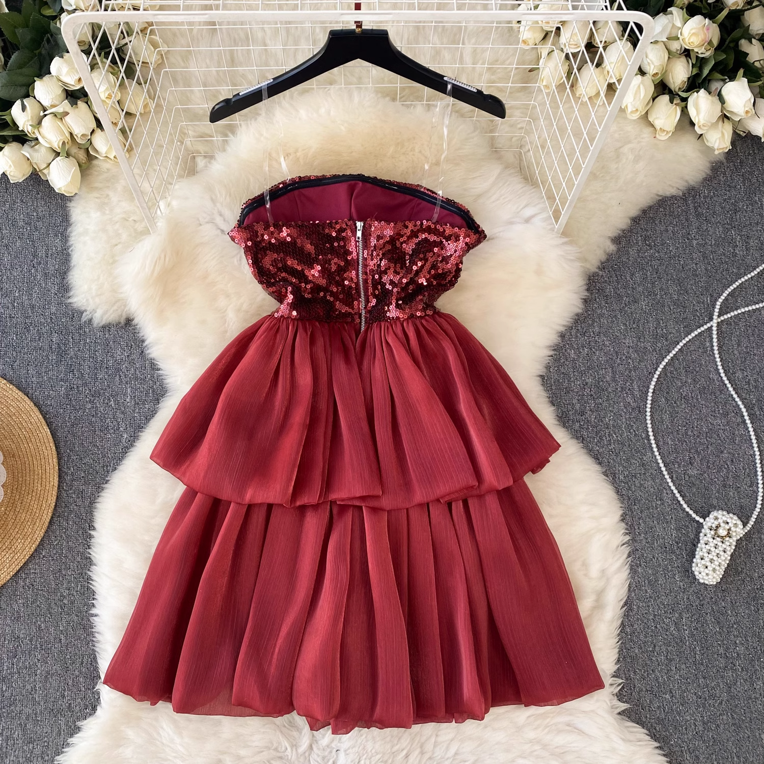 A-line Red Party Dress