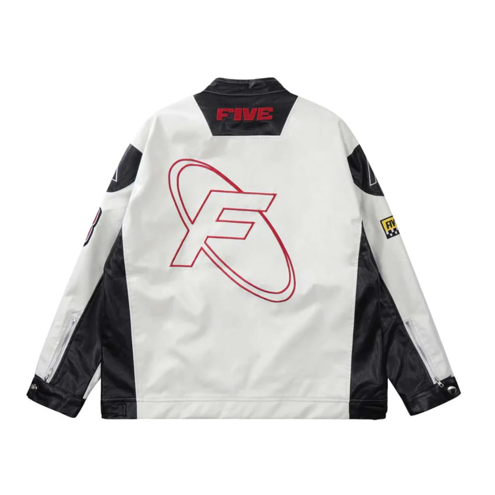 Chaqueta retro de cuello alto para motociclista de calle