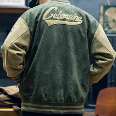 Chaqueta de béisbol de terciopelo de piel de ciervo