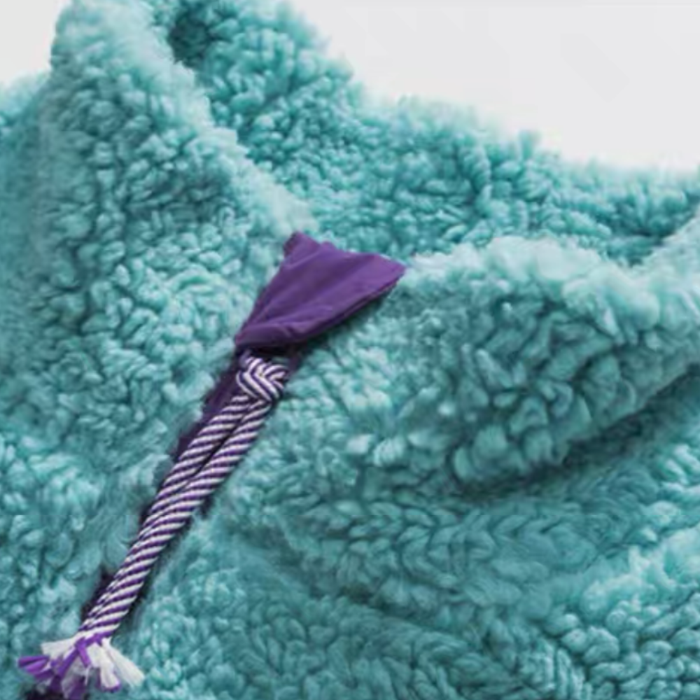 Sherpa-Mantel mit Mountains-Patchwork