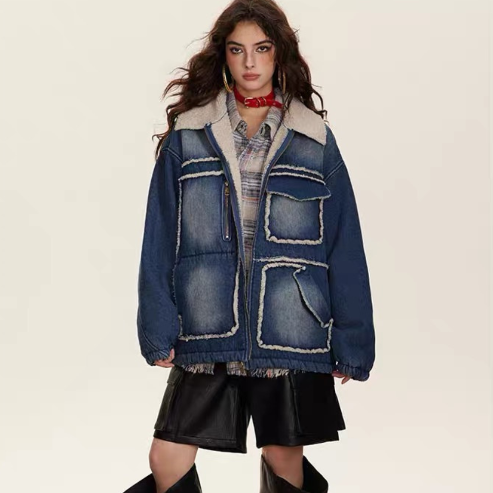 Warmer Jeansmantel
