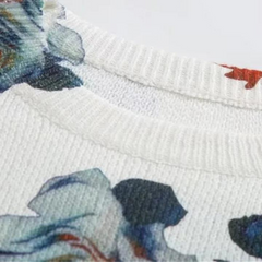 Vintage Crewneck Rose Knit Sweater