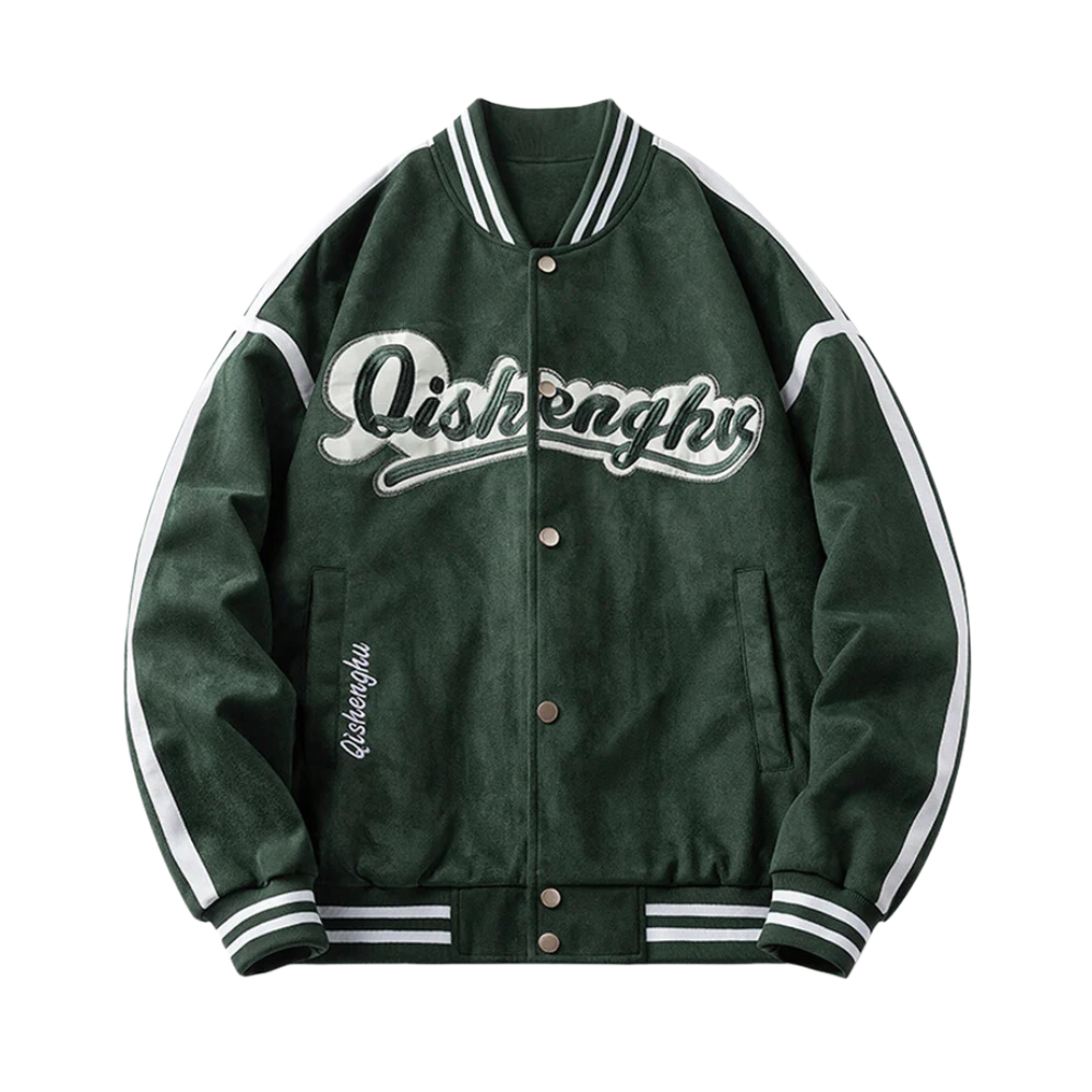 Chaqueta de ante con bordado de High Street