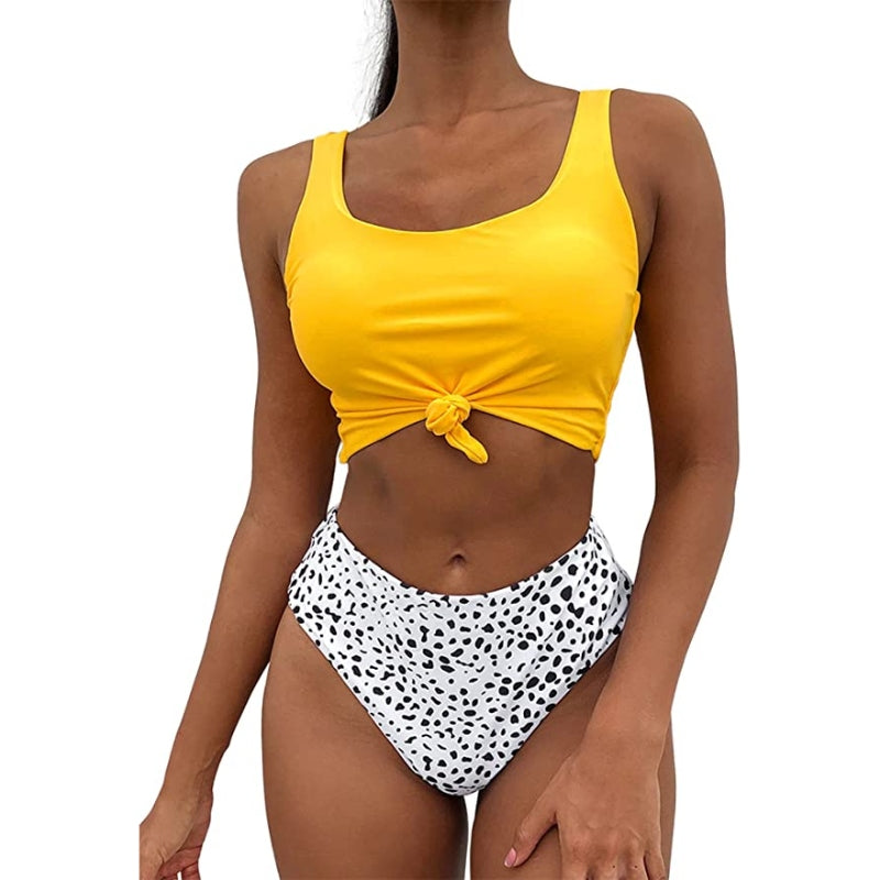 Women's Scoop Neck Two Pieces Tankini Set