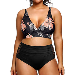 Super stylischer Bikini für Damen mit elastischem Verschluss, V-Ausschnitt und hoher Taille