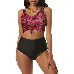 Women's Scoop Neck Two Pieces Tankini Set