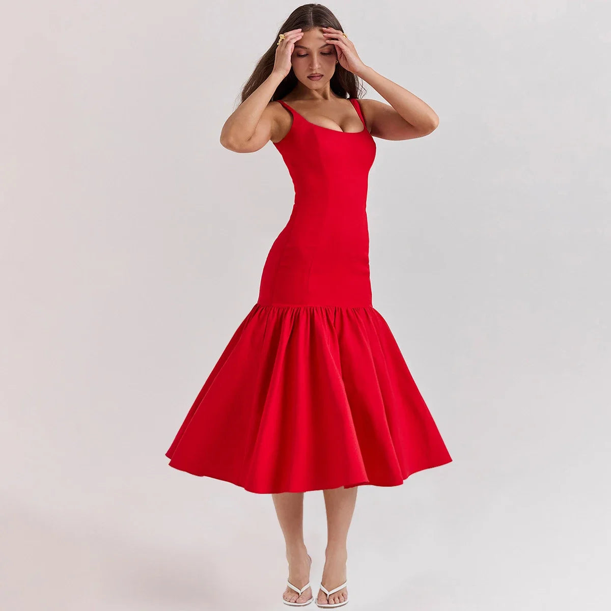 Spaghetti Strap Elegant Hem Dress