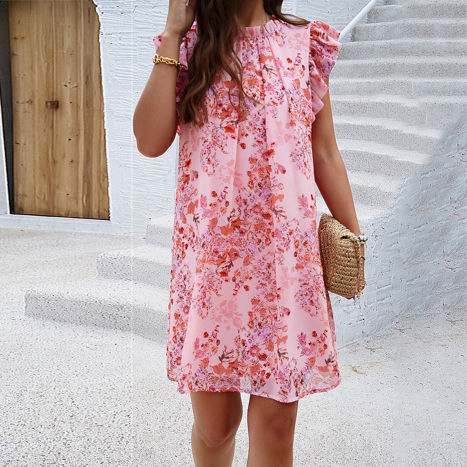 Dress Spring/Elegance Print sleeveless dress