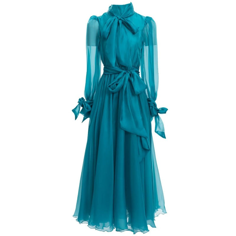 Lake blue flowing dress