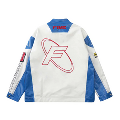 Chaqueta retro de cuello alto para motociclista de calle