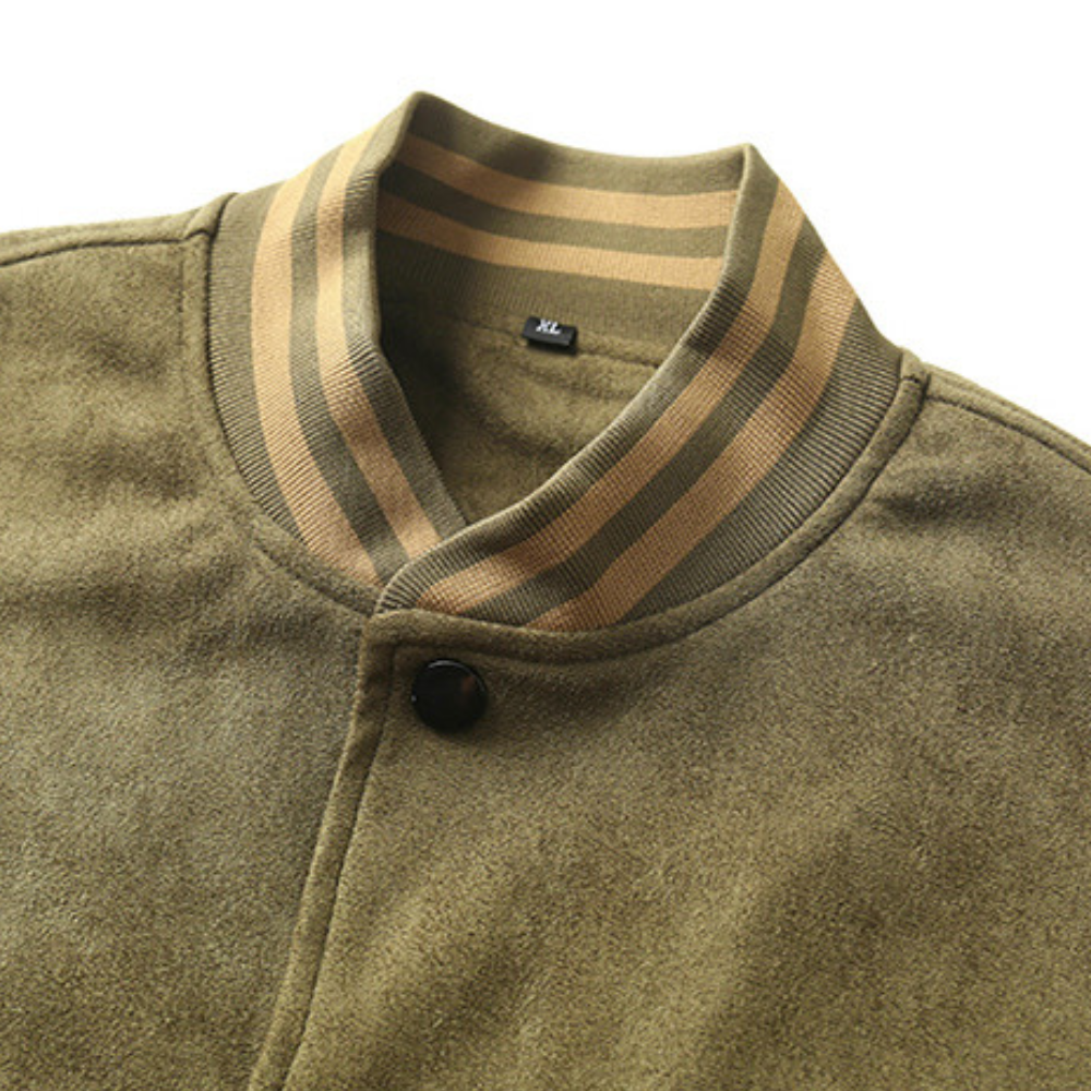 Chaqueta de béisbol de terciopelo de piel de ciervo