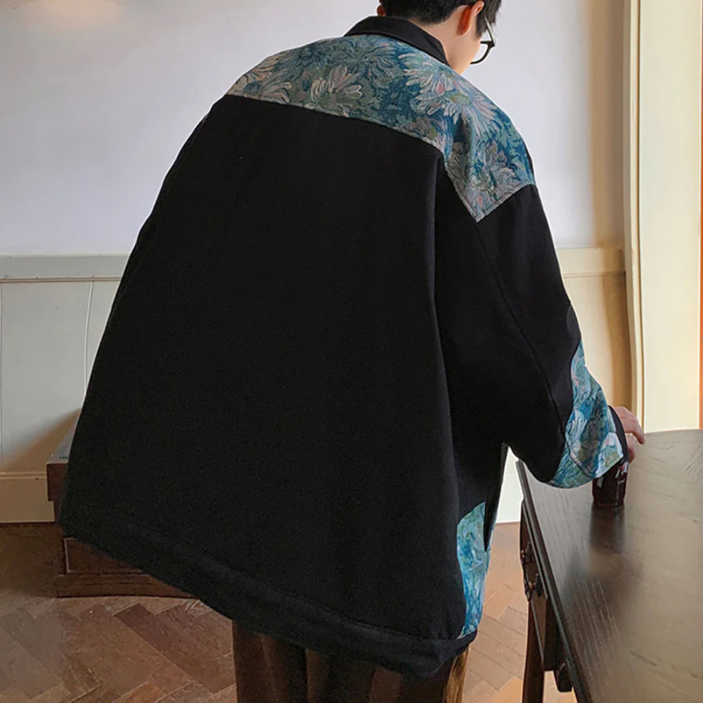 Chaqueta con patrón de bordado japonés