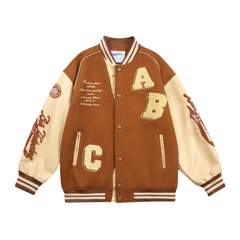 Chaqueta con letras americanas ABC