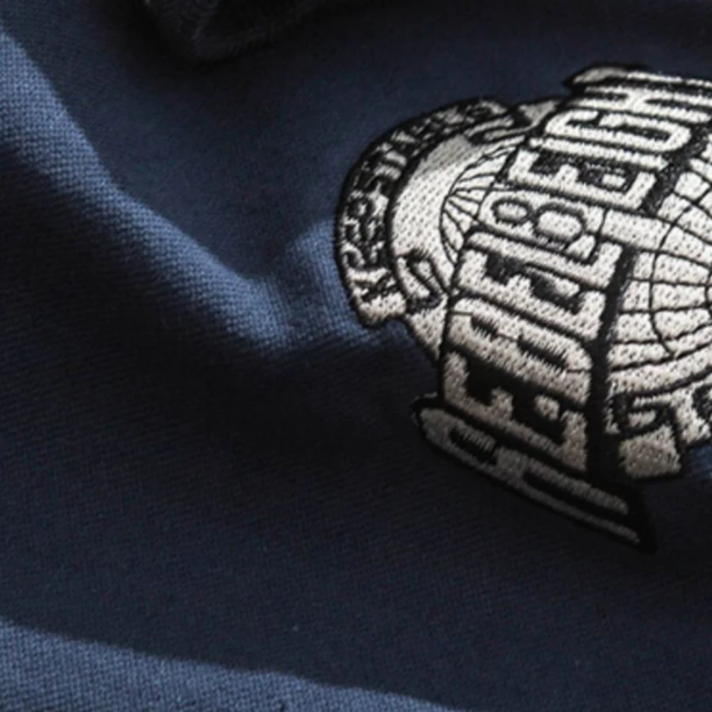 Chaqueta de moto con bordado de letras
