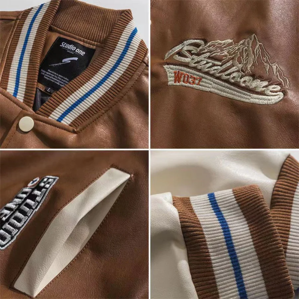 Chaqueta de PU de montaña vintage americana