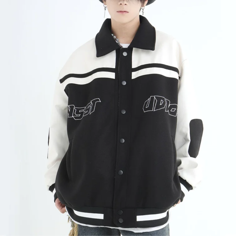 Chaqueta vintage con solapas de patchwork