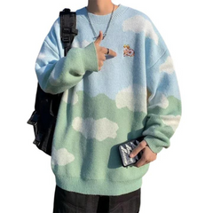 Süßer Pullover in Wolken-Kontrastfarbe