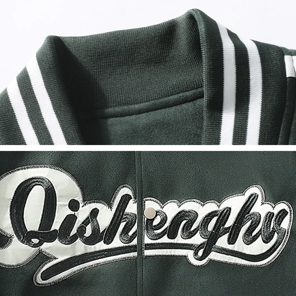 Chaqueta de ante con bordado de High Street