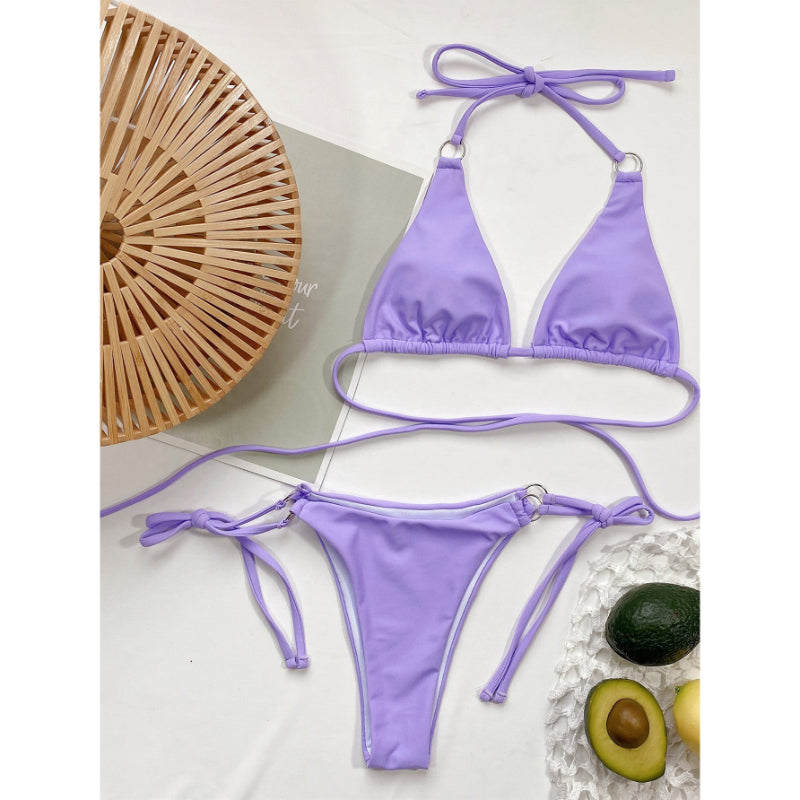 Conjunto de bikini cruzado para mujer