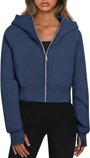 Casual Zippered Hoodie Fleece Sweatshirt