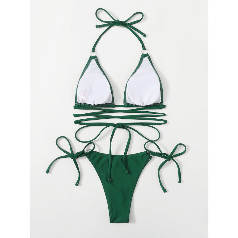 Damen Criss Cross Bikini Bademode Set für Damen